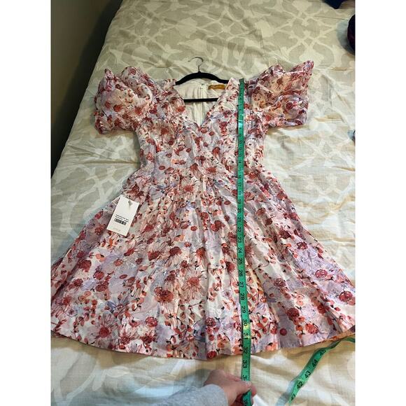 Lakeyo Anselma belted puff sleeve fit and flare mini Dress small nwt - Picture 8 of 10